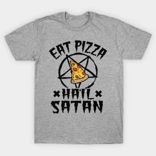 Eat Pizza Hail Satan Goth Funny Death Metal T-Shirt